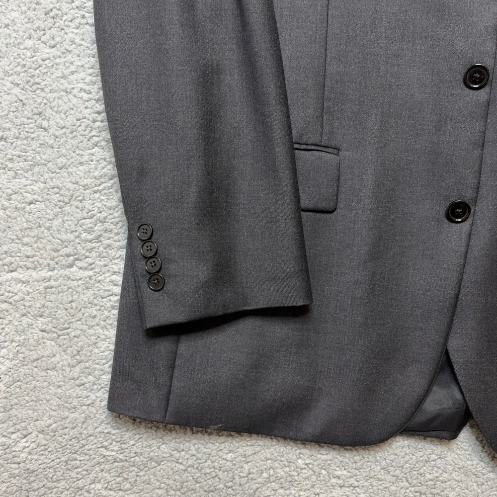 VTG Harold Powell 100% Wool Suit 43L 37x30 Men Gray 2 Piece Blazer Pants Classic